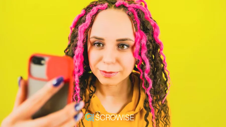 a girl checking her phone