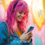 a girl using her phone
