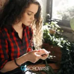 a girl checking her phone