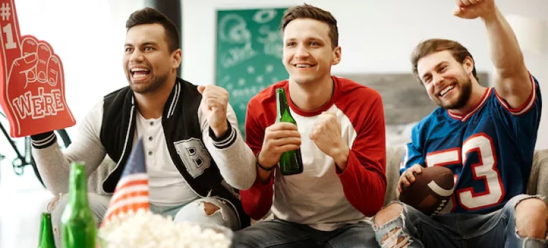 friends watching a game