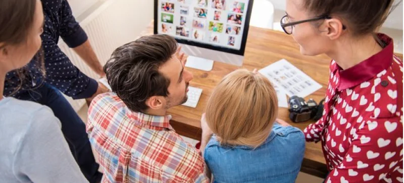 a group of digital marketers working on a project