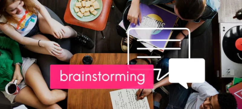 a group of people brainstorming
