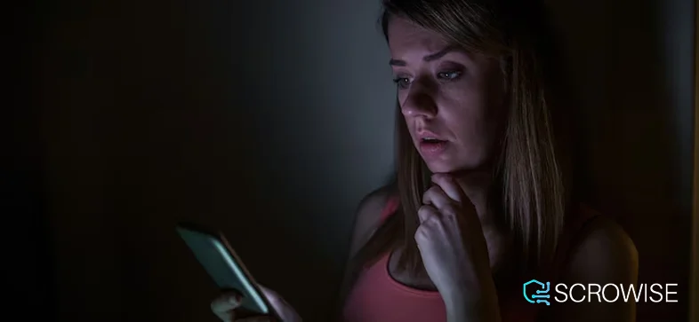 a girl checking social media