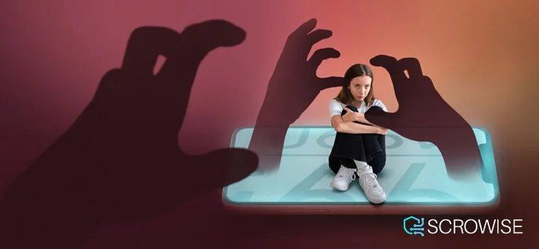 a girl surrounded by darkness of social media